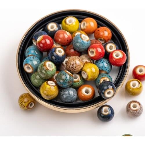 6-12# multcolor ceramic beads porcelain beads large hole flower beads beads handmade DIY accessories wholesale 0A2#831
