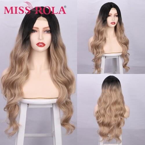MISS ROLA Long Wavy Synthetic Wig Gradient Color For Women Daily Wear Heat-Resistant