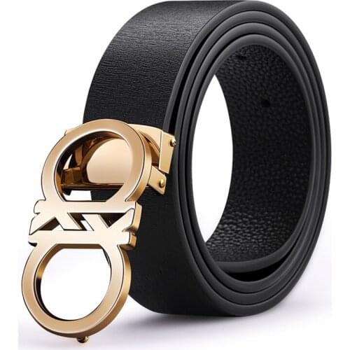 WILLIAMPOLO mens fashion leather belt automatic buckle mens belt luxury design dress belt 18156p