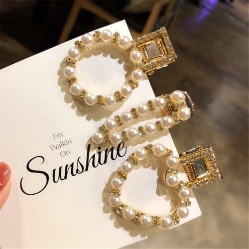 Fashion Pearl Beads Hair Clip Barrette Handmade Stick Hair Clips Hairpin For Girls Hair Accessories Styling Tool