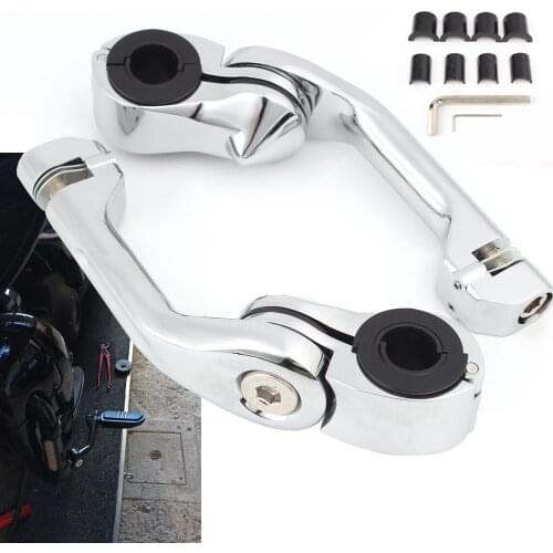 Motorcycle Footrests Adjustable Highway Long Angled Foot Pegs Mount For Harley Honda Suzuki Kawasaki Bobber Chopper Cafe racer