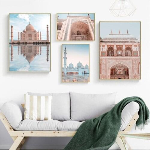 Sheikh Zayed Grand Mosque East Gate Wall Art Canvas Painting Nordic Posters And Prints Wall Pictures For Living Home Decoration