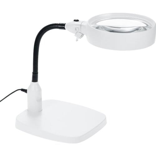 10X Lens Desk LED Magnifier with 120mm Bright Light Magnifying Tool Repair Tools Illuminated Table Magnifier