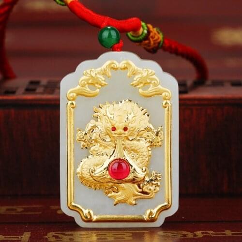 Jade Pendant For Men High Quality Jade Pendant Dragon Jewelry 2018 New Designer Male best Gift