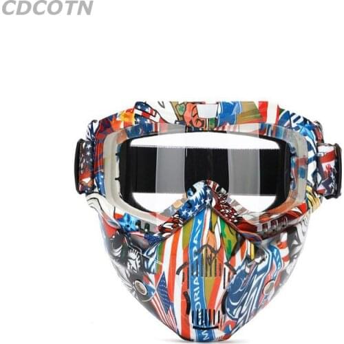 New Men Women Motorcycle Goggles Glasses Off Road Bike Motorcycle Helmets Goggles Removable Sports Skiing Glasses Accessories
