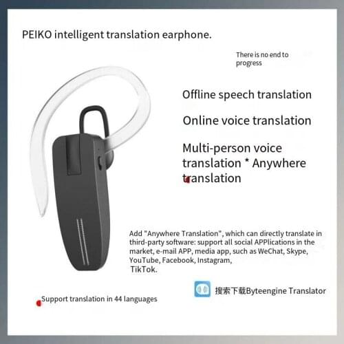 NEW Peiko Translation Headphones 50 Languages Instant Translate Smart Voice Translator Wireless Bluetooth Translator Earphone