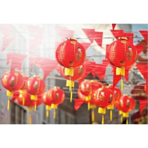 New Year Xmas Backdrop Baby Shower Newborn Wedding Party Decor Chinese Style Lantern Background Photography Photo Booth Props