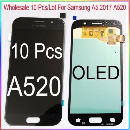 Wholesale 10 Pcs/Lot OLED for Samsung A5 2017 A520 LCD screen display with touch assembly OLED