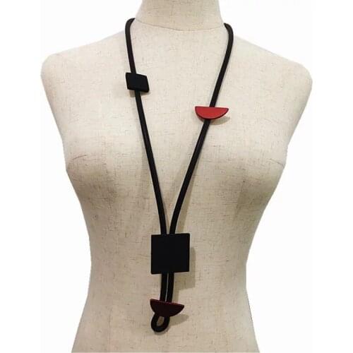 YD&YDBZ Handmade Rubber Rope Choker Necklace Women Strange Red Round Matching Nomination Charm Necklace Sweater Chain Jewelry