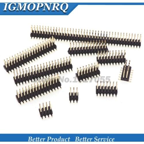 SMT 1.27mm 1.27 Double Row Male Breakaway PCB Board Pin Header Connector Pinheader 2*3 4 5 6 7 8 10 12 15 20 40p 3-50P