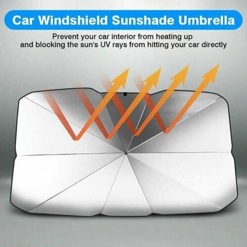 Car Sunshade Umbrella Type Sunshade Car Front Reflect Sunlight Sunshade Prevent Rain Folding Block Ultraviolet Window Summer