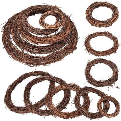 2021 Christmas Natural Dried Flowers Rattan Artificial Handmade Wreath Wedding Christmas Decor DIY Hanging Weaved Garlands