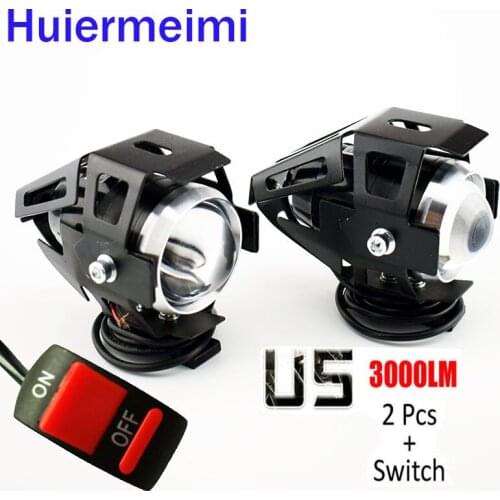 Motorcycle headlights led 3000Lm motorbike fog lights super bright 125W 12v U5 moto auxiliary working lamp spotlight headlamp