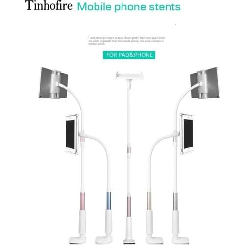 Tinhofire 360 Rotating Flexible 84CM Long Arm Tablet PC holder stand white lazy tablet mount bracket for 4-10.5 inch Ipad Tablet