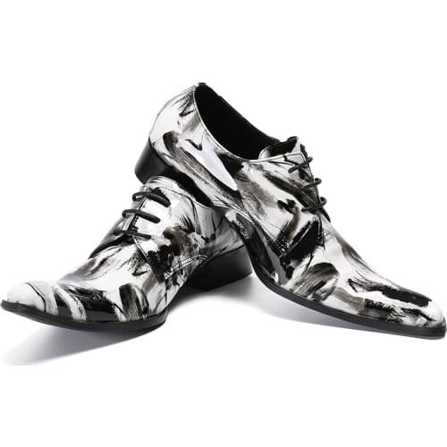 Italian Print Mens Shoes Casual Luxury Square Toe zapatos hombre Classic Lace Up Party Office Street Dress Shoes Men Big Size 13