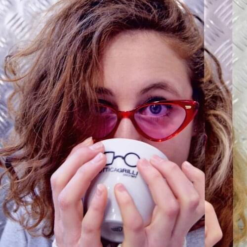 Cross Border Hot Style Triangle Trend Women Cat Eye Sunglasses Personality Vintage Ocean Color Female Sun Glasses Retro Eyewear