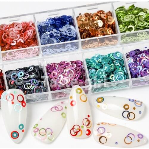 1 case laser color holographic nail glitter supplies round circle nail art decorations sequins manicure nails accessories