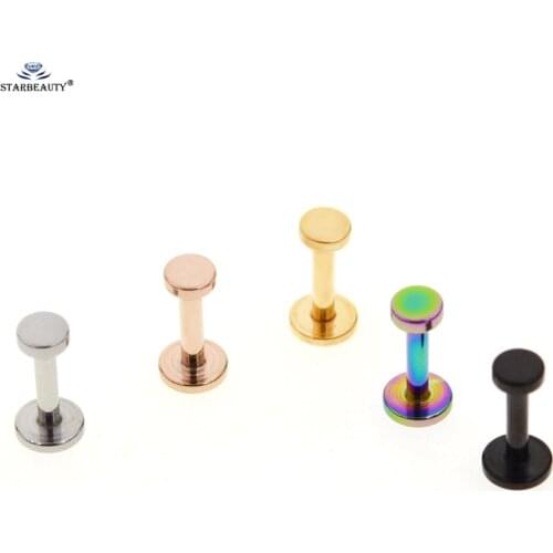 2pcs 1.2x6/8mm Round Nose Piercing Helix Piercing Tragus Piercing Labret Lip Ring Nose Ring Cartilage Earrings Pircing Jewelry