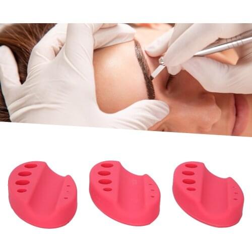 3Pcs Durable Standing Rack Tattoo Pen Stand Silicone Pigment Lnk Holders Microblading Pen Holder Makeup Tool Tattoos Accessories