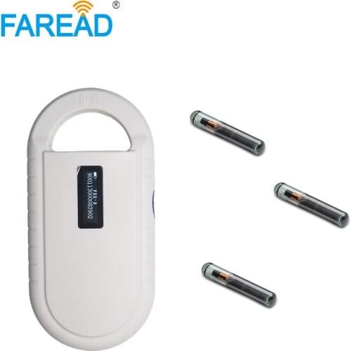 X80pcs 1.4*8mm IP68 RFID glass tag for fish small animal +1pc 134.2khz FDX-B tag animal ID microchip scanner chip reader