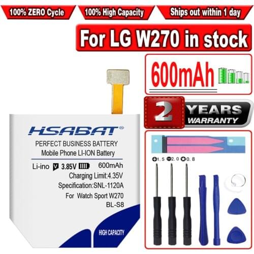 HSABAT 350mAh BL-S8 Smart Watch Battery for LG W270