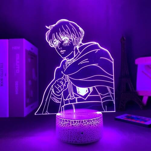Anime Figure Lamp Attack on Titan 4 Armin Arlert 3d Light for Bedroom Decor Night Light Kids Birthday Gift Shingeki No Kyojin
