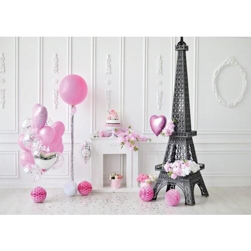 Birthday Party Pink Balloons Photo Background Customized Backdrops for Baby Children Birthday Party Photoshoot Photography Props
