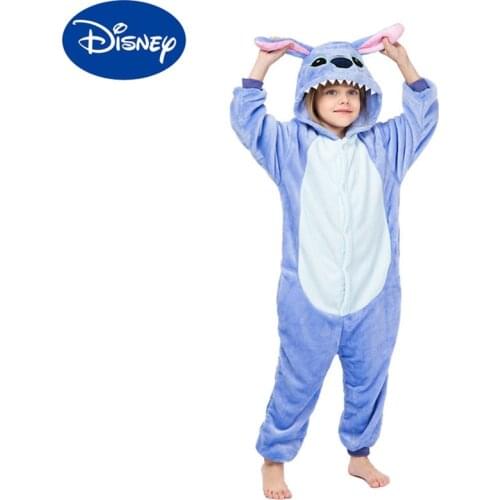 Stitch Childrens Cartoon Pajamas Mens and Womens One-piece Home Service Disney Anime Figure Clothes Kids Apparel