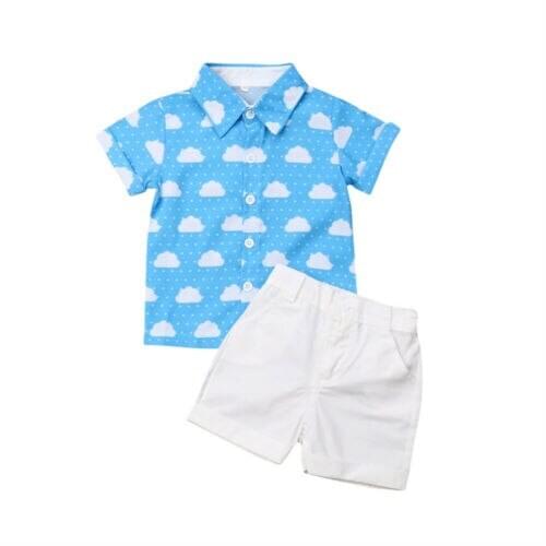 Baby Clothes Infant Toddler Baby Boy Gentleman Short Sleeve Tops T-shirt Short Pants Outfit Set Clothes