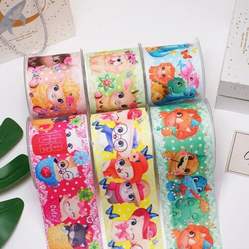DIY Cartoon Animal Printed Grosgrain Ribbon For Craft Supplies Sewing Accessories 5 Yards, Planar Resins Mold 10 Pieces. 54636
