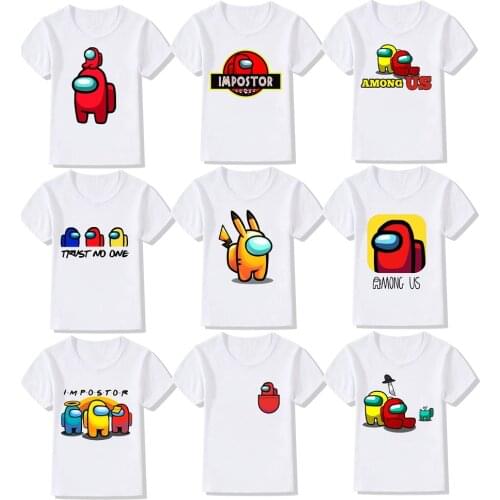 Among Us T Shirt Kids Clothes For Girls Boys Amoung Camisetas Poleras Tee Ni?as Ropa De Moda One Piece Cartoon Homme