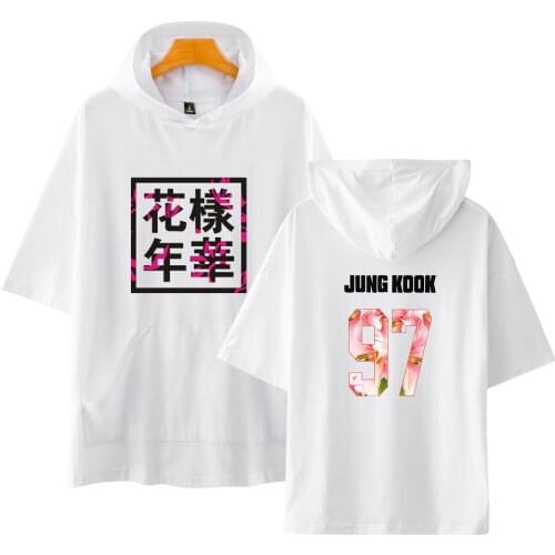 Kpop Streetwear Hooded t-shirt Women Men T-Shirt Couples Harajuku Hip Hop Women Crop Hoodie Fashion Boys/girls T-Shirt Hoodie