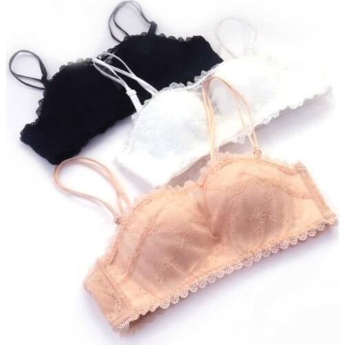 Half Cup 1/2 Cup Small Chest Sexy Lace Push Up Bra Band None Solid Bra Sexy Lace Smooth Seamless Memory Lycra wireless Sexy Bras