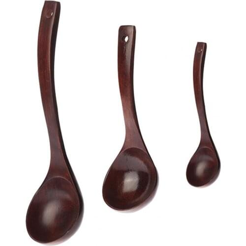 Spoon Sturdy Natural Wood Long Handle Scoop for Cooking Casseroles Tableware Kitchen Tools Accessoires
