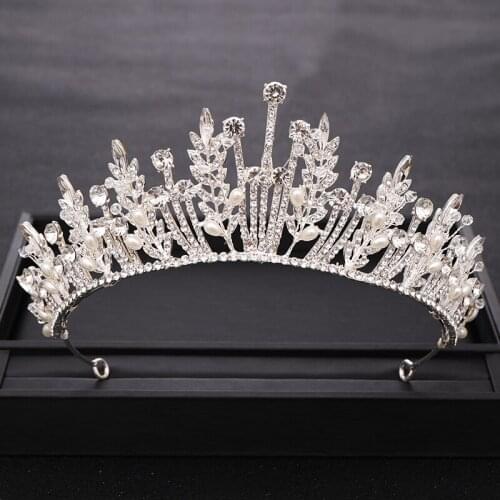 New Trendy Rhinestone Crystal Tiara Queen Wedding Crown Bride Diadem Bridal Headpiece Party Wedding Hair Jewelry Accessories