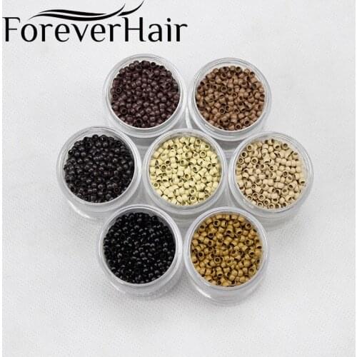 Forever Hair 1000PCs/Bottle Hair Extension Ring 3mm*2mm*2mm Copper Hair Beads Nano Ring Hair Extension tools Micro Beads