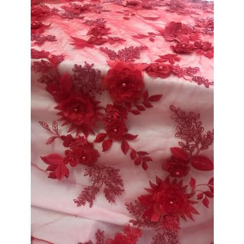 Latest Green African Lace Fabric High Quality Lace French L-2888822 Lace Fabric With beads nigeria party dress