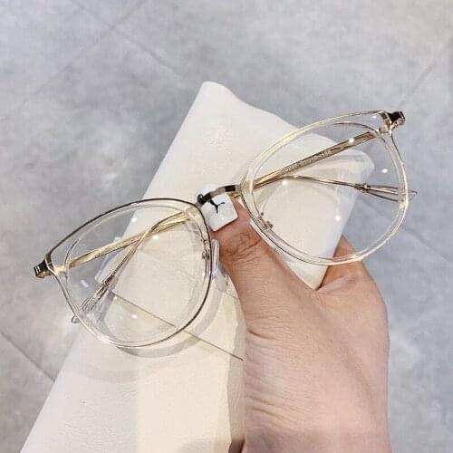 2021 Oversized Round Glasses Frames Women Anti Blue Light Computer Eyewear Men Vintage Clear Optical Eyeglasses Myopia Frame