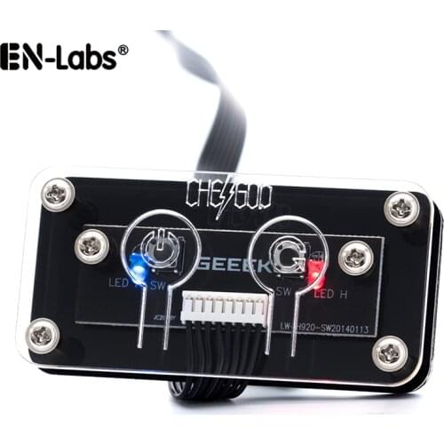 PC Power Switch Button Cable,Desktop Computer Power Supply On/Off,Reset Switcher Extention Cord w/ HDD LED Indicator& PMMA Case