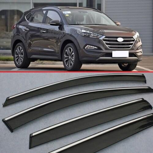 Plastic Exterior Visor Vent Shades Window Sun Rain Guard Deflector For Hyundai Tucson 2016-2019
