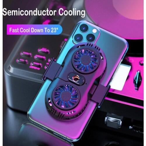 Semiconductor Mobile Phone Radiator 2 Fan Holder Cooling Pad Mobile Phone Cooler Controller Heat Sink Mute Mobile Phone Radiator