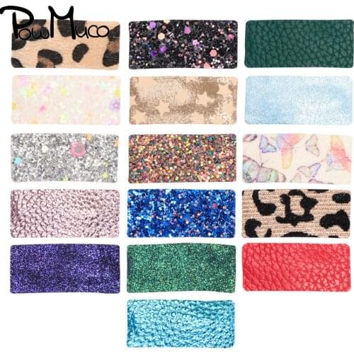 Powmuco 16pcs/lot Fashion Leopard Print Wide Side BB Clip Glitter Sequins Baby Girl Bangs Hairpins Cute Kids Hair Accessories