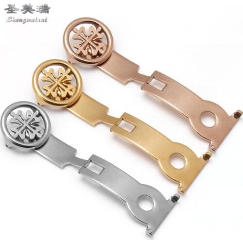 Shengmeirui 18MM 20MM silver gold rose gold folding buckle FOR patek phillippe watch with accessories