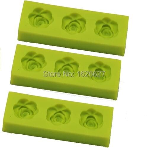 3 in 1 Rose Retangle Silicone cake sugarcraft cupcake Soap Mold Fondant Cake Decorating Tools