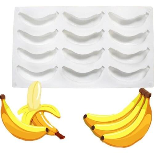12 Cavity Silicone Bakeware Mold Tray Banana shaped Cake Mold Pan for for DIY Cake Jelly Mousse Mold Tray Kitchen Tool #20