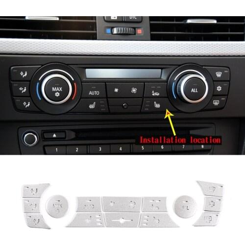 For BMW 3 Series E90 11-12 X3 F25 11-13 X1 E84 10-14 car styling stainless steel car air conditioning button sticker auto parts