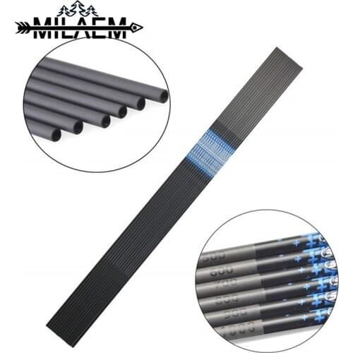 12Pc Archery Carbon Arrow Shaft Spine500/600/700/800/900/1000 Pure Carbon Fiber ID4.2mm Compound Bow Outdoor Hunting Accessories