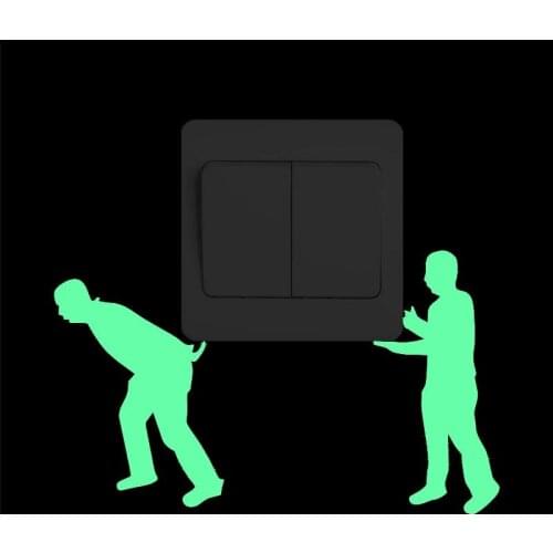 Moving Men Glowing Switch Sticker Glow in the Dark Funny Cartoon Carry Switch Panel Vinyl Wall Sticker Child Bedroom Home Decor