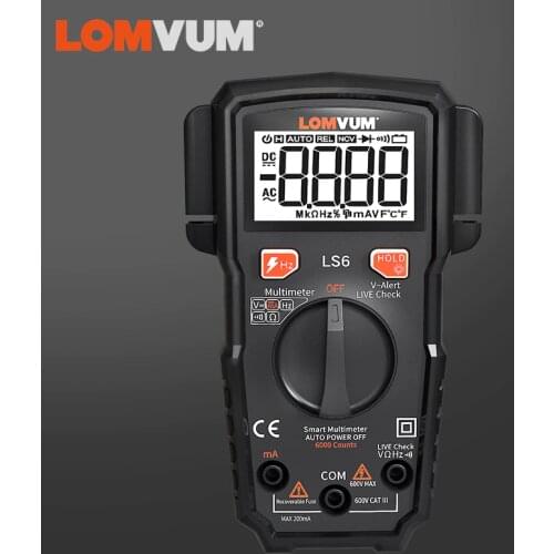 LOMVUM 6000 Counts Intelligent Multimeter High-precision Automatic Multi-function Mini Portable Anti-burn Digital Table