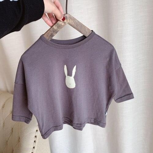2021 Spring Childrens T-shirt Girl Long-sleeved Bottoming T-shirt Spring and Autumn Cute Cartoon Print Kid Clothing Boy T-shirt